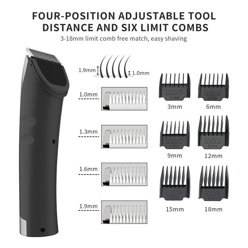 Professional High-Power Smart Dog Grooming Clippers with Rechargeable Detachable Blade