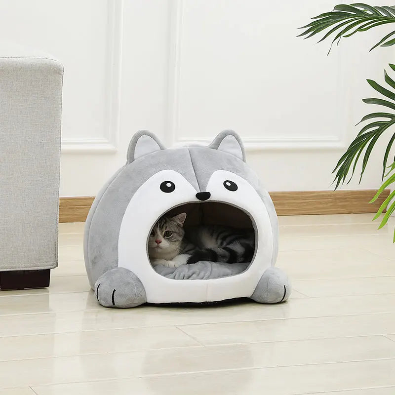 Ultra Cozy Cat Bed & Dog Lounger - Soft Cushion Tent for Kittens and Puppies