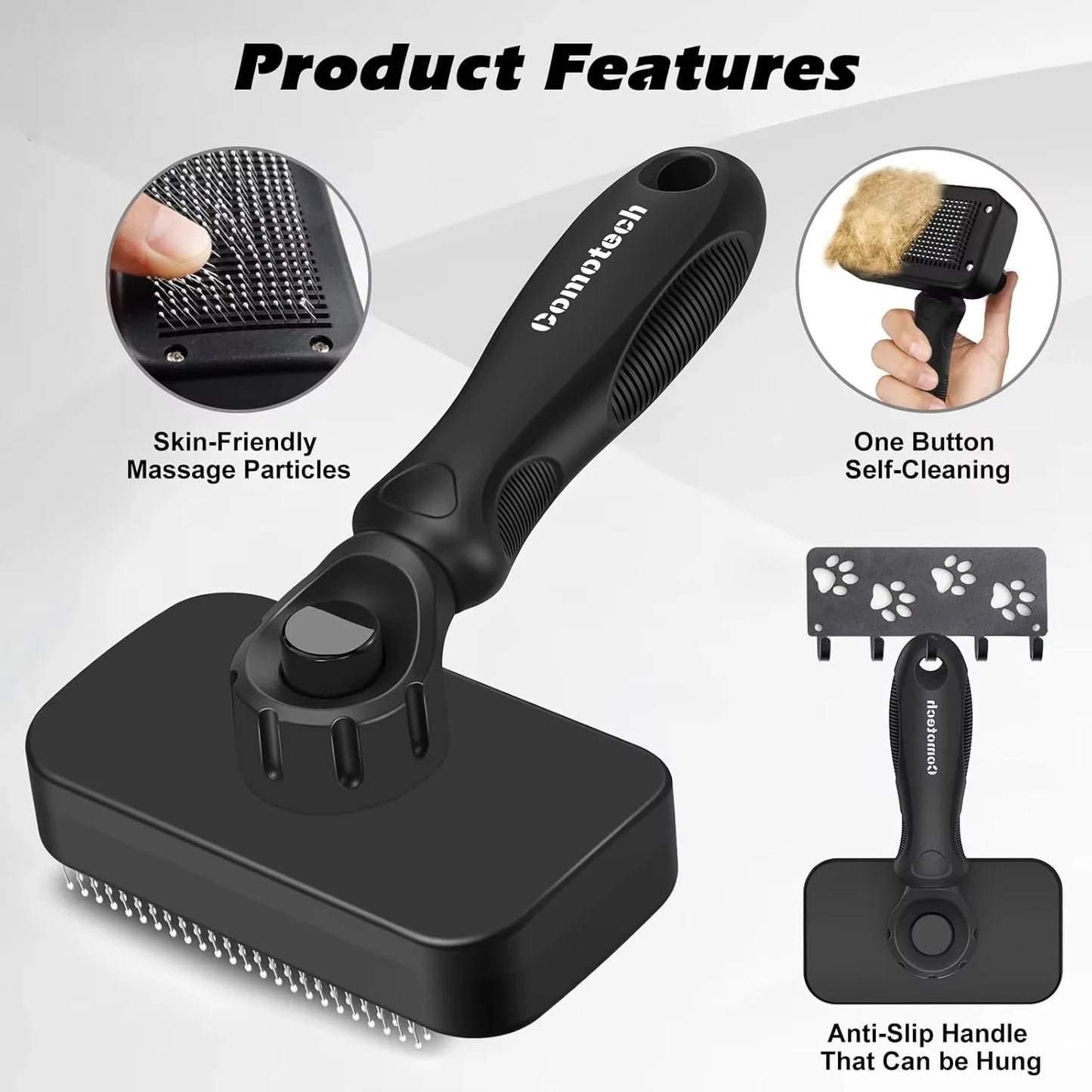 Ultimate Cat Grooming Kit: 3PCS Brush, Nail Clipper & Flea Comb for Shedding Essentials