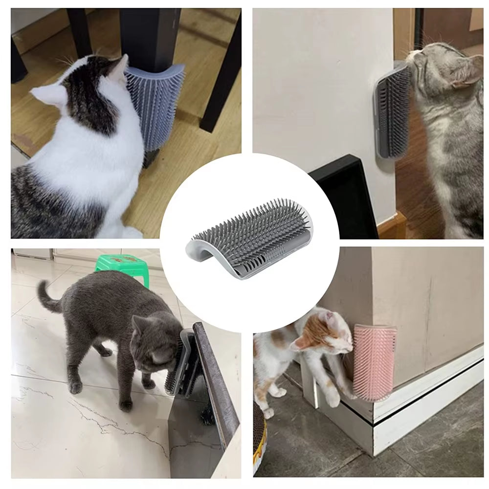 Cat Self-Grooming Corner Brush - 4 Pack Massage and Hair Removal Scratcher