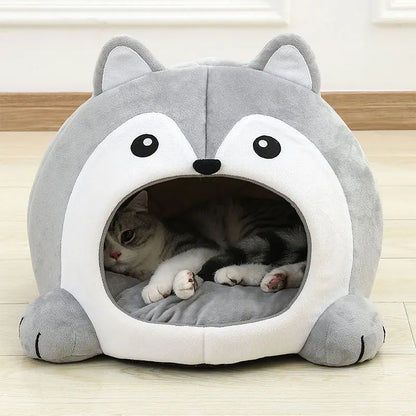 Ultra Cozy Cat Bed & Dog Lounger - Soft Cushion Tent for Kittens and Puppies