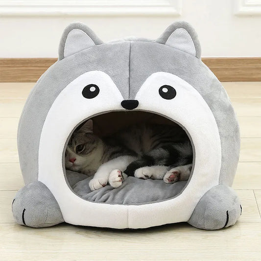 Ultra Cozy Cat Bed & Dog Lounger - Soft Cushion Tent for Kittens and Puppies