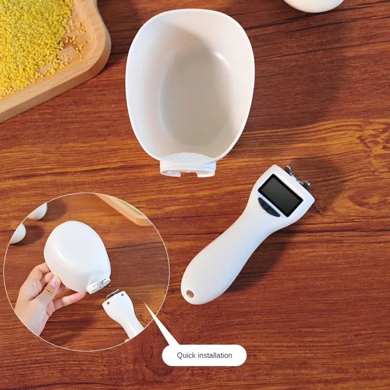 Electronic Pet Food Measuring Scoop with LED Display - Digital Scale for Dog and Cat Food