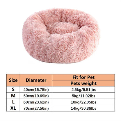 Cozy Plush Donut Pet Bed - Warm, Washable & Comfortable for Small to Medium Dogs and Cats
