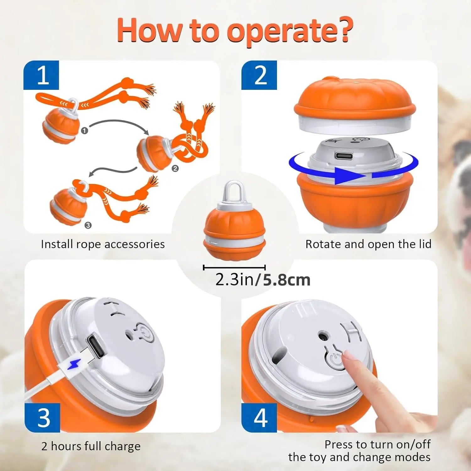 Interactive Smart Rolling Ball Toy for Dogs - Electric Pet Stimulation & Indoor Training, Durable & Bite-Resistant for Ultimate Boredom Relief