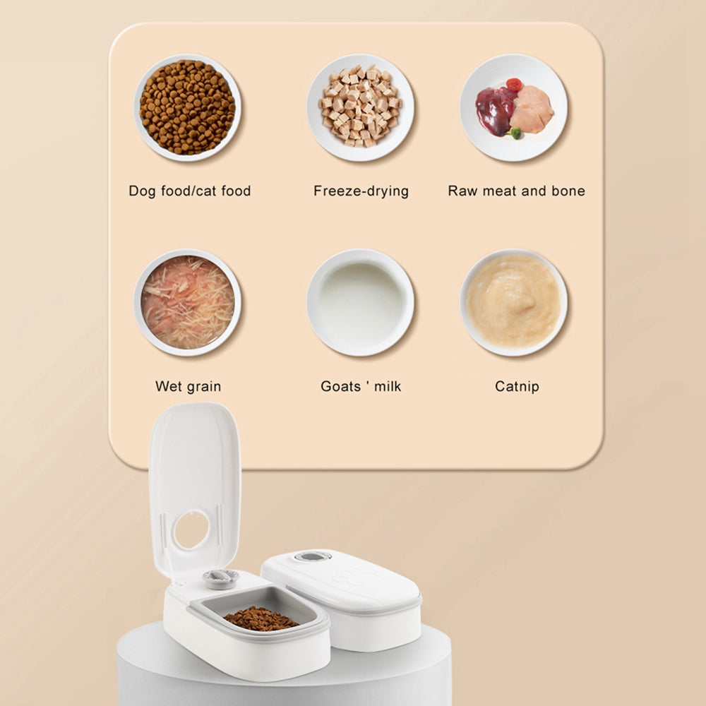 Automatic Pet Feeder - Smart Food Dispenser for Cats and Dogs with Timer and Stainless Steel Bowl