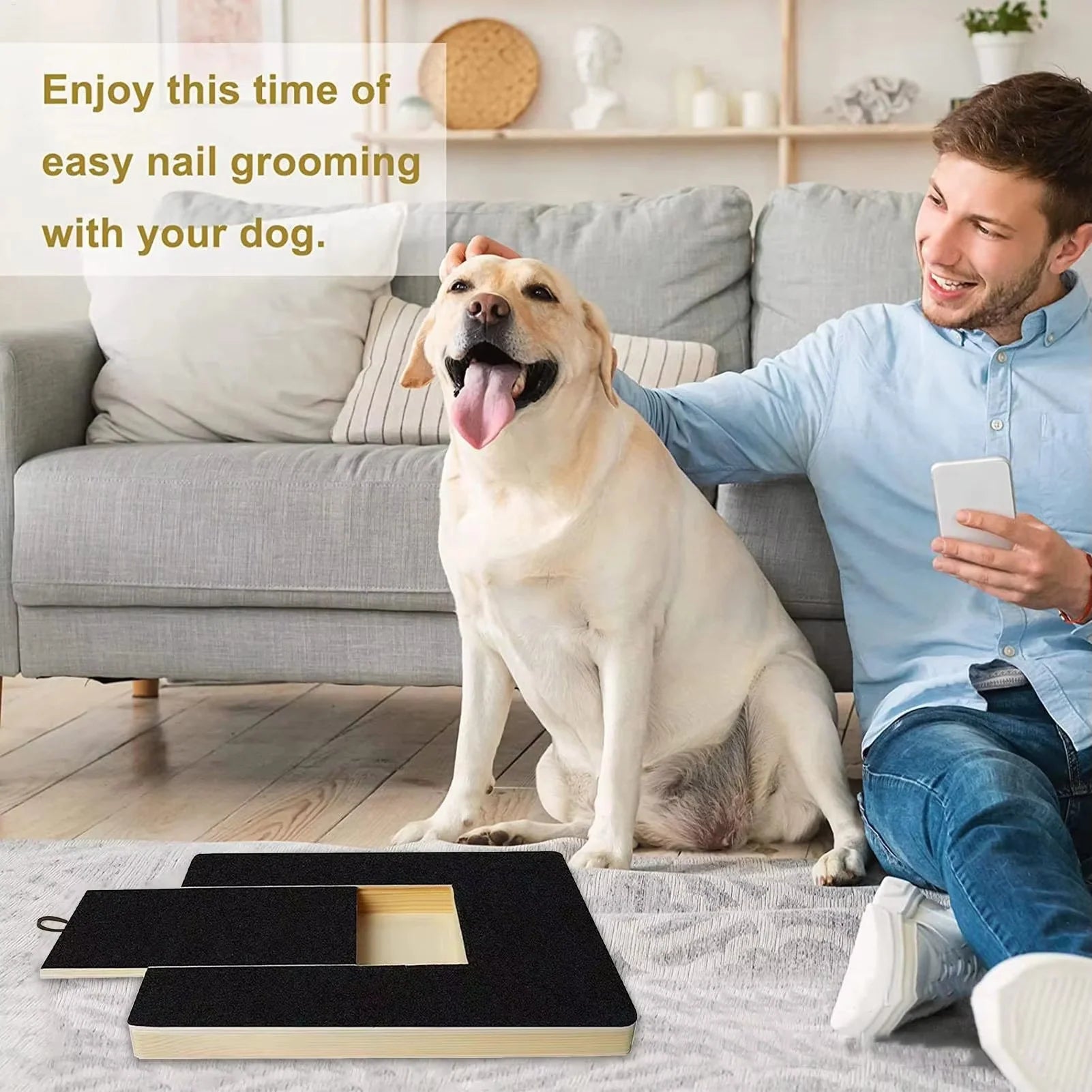 Ultimate Dog Nail Scratch Board with Treat Drawer - Stress-Free Grooming & Fun Filing Toy for All Breeds