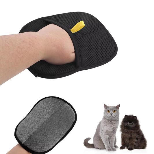 Reusable Pet Hair Removal Gloves - Double-Sided Grooming Tool for Effortless Fur Removal from Carpets and Furniture