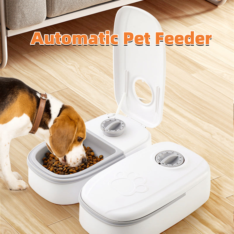 Automatic Pet Feeder - Smart Food Dispenser for Cats and Dogs with Timer and Stainless Steel Bowl