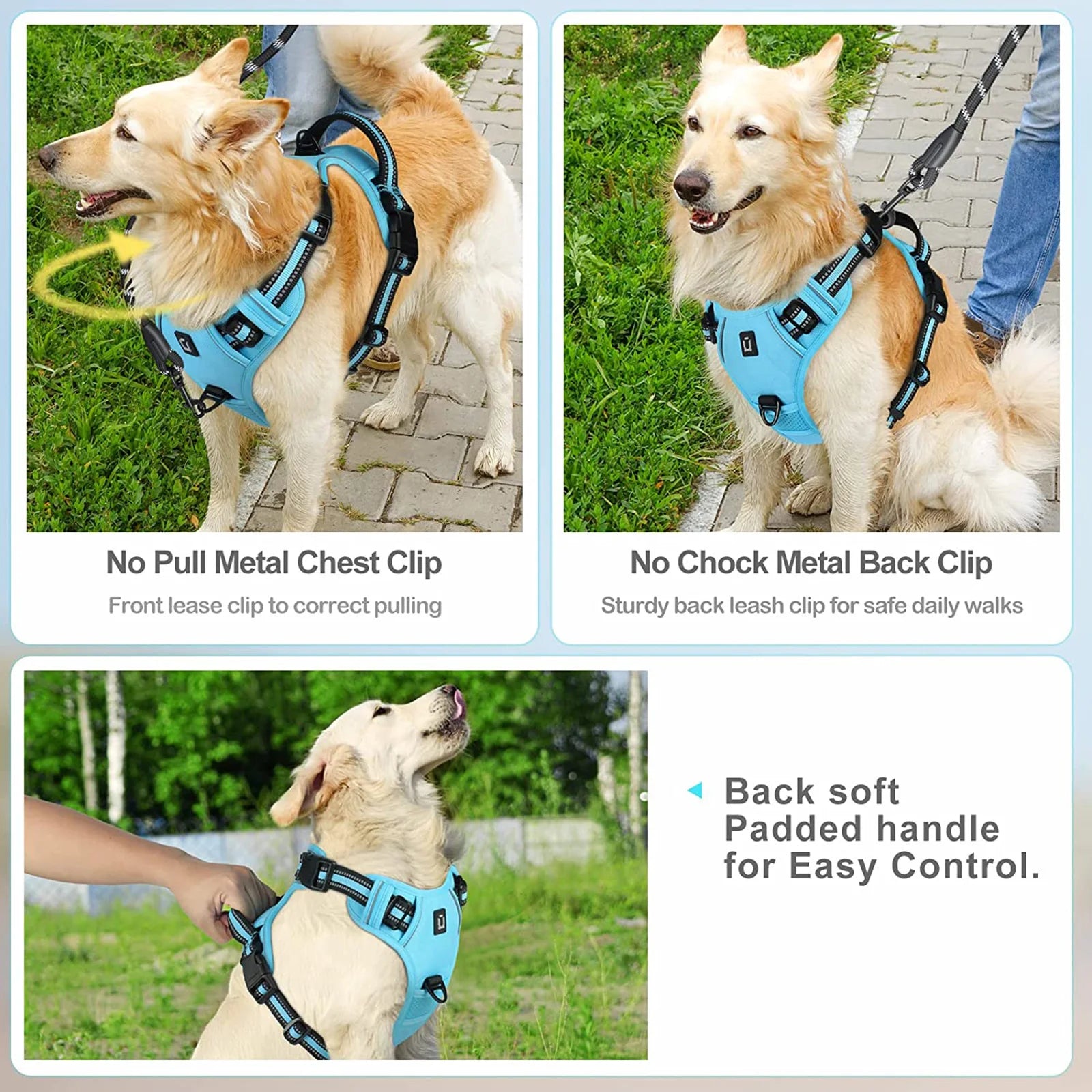Ultimate No Pull Dog Harness - Adjustable Soft Padded Vest with Easy Control Handle for Comfort and Safety