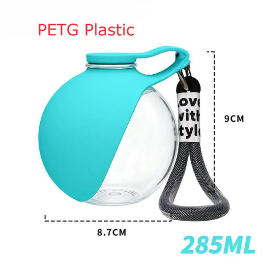 Portable Stainless Steel Dog Water Bottle - 285ML Travel Dispenser for Puppies and Small Dogs