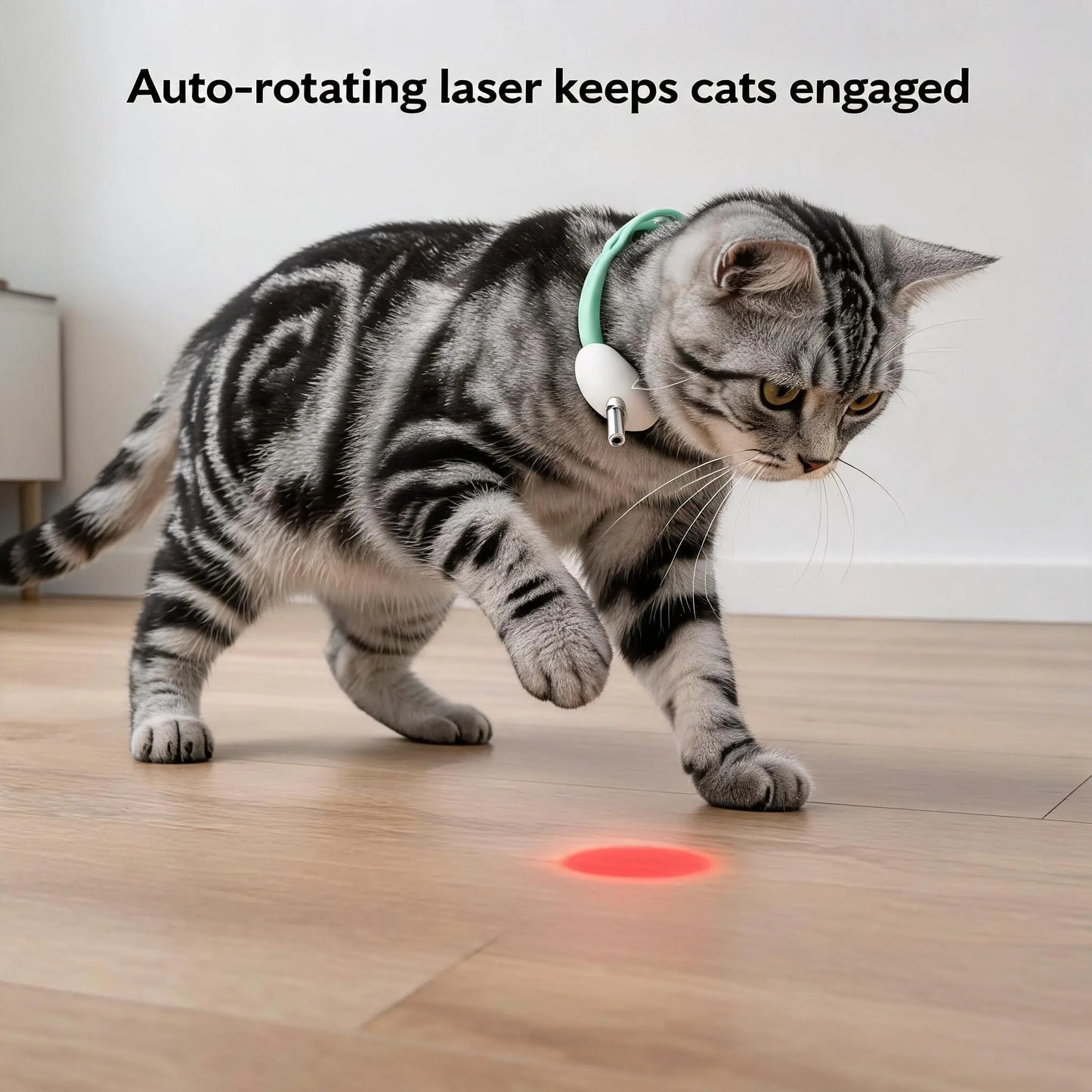 Smart Laser Cat Collar - Automatic Interactive Toy for Indoor Kittens, USB Rechargeable & Adjustable 45° Laser for Endless Fun and Exercise