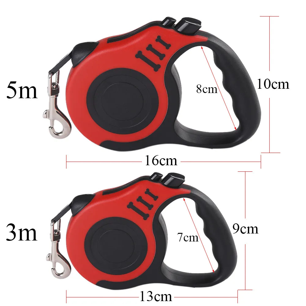 Premium 3M Automatic Retractable Dog Leash - 5M Nylon Lead for Small Dogs & Cats - Perfect for Outdoor Adventures, Walking & Hiking