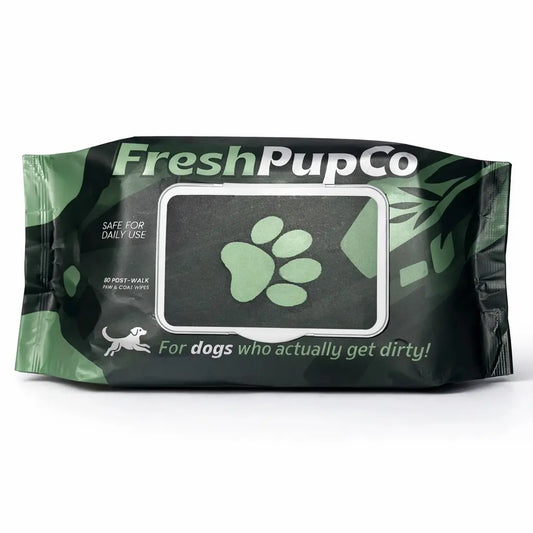 Freshpupco Dog Paw & Coat Wipes - 80 Thick Hypoallergenic Unscented Cleaning Wipes for Dirty Dogs - Safe for Paws, Coat & Face