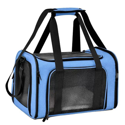 Ultimate Portable Pet Carrier Bag for Large Cats & Small Dogs - Airline-Approved, Breathable Mesh, Foldable Design for Travel & Outdoor Adventures