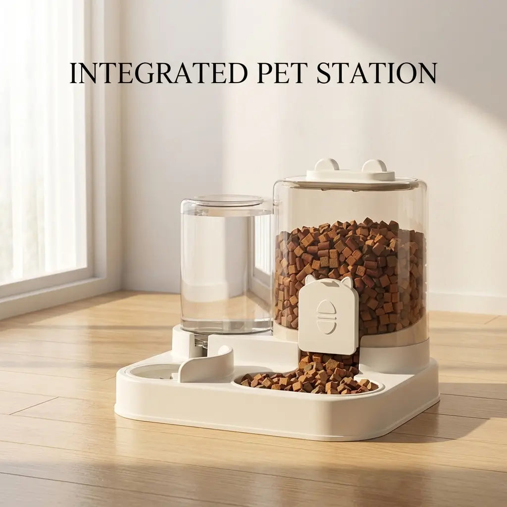Ultimate 2-In-1 Automatic Pet Feeder & Water Dispenser - Self-Filling Food Bowl & Water Station for Cats and Dogs, No Electricity Required, Large Capacity Auto Refill System