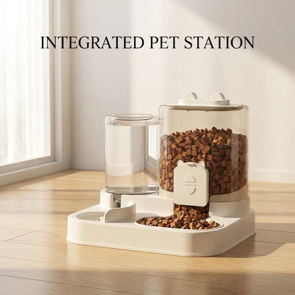 Ultimate 2-In-1 Automatic Pet Feeder & Water Dispenser - Self-Filling Food Bowl & Water Station for Cats and Dogs, No Electricity Required, Large Capacity Auto Refill System