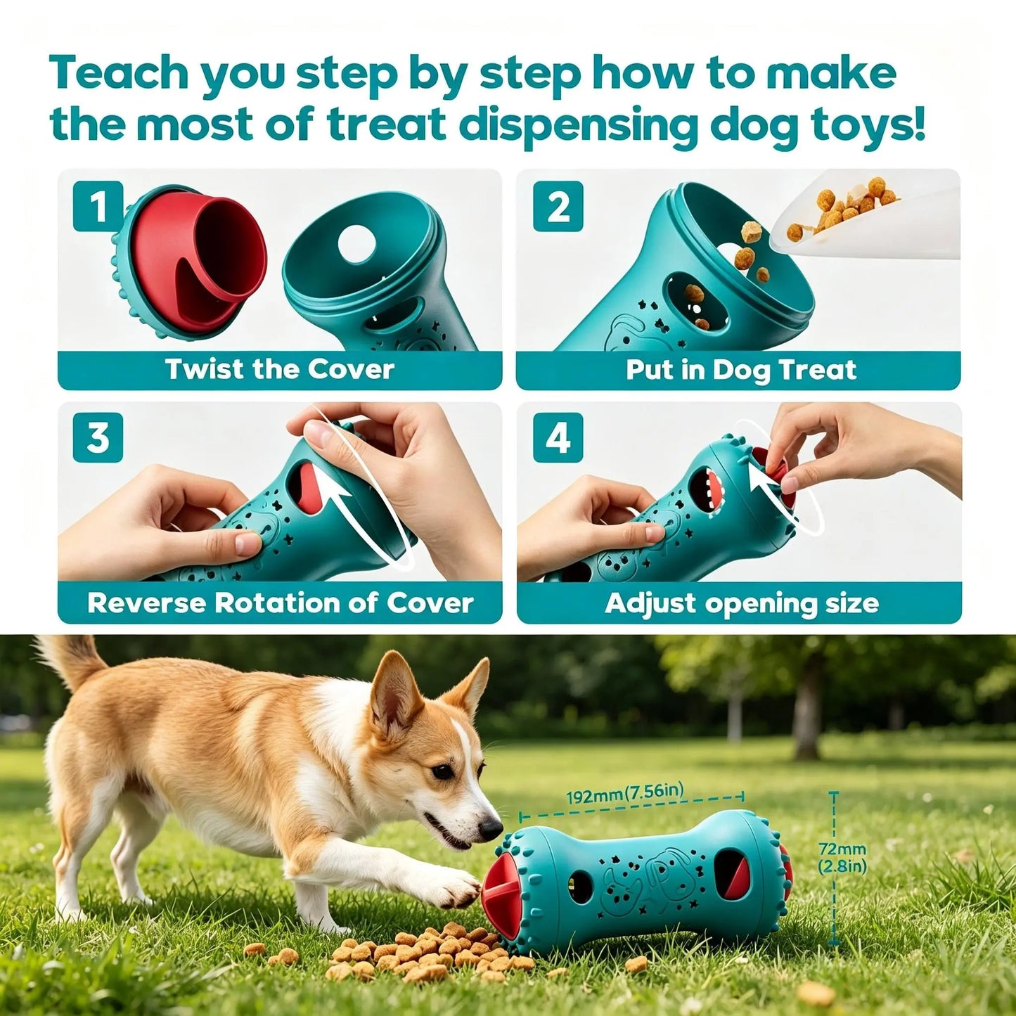 WXAT Interactive Treat Dispensing Dog Puzzle Toy - Mentally Stimulating Enrichment for Dogs and Cats, Perfect Gift for Puppies!