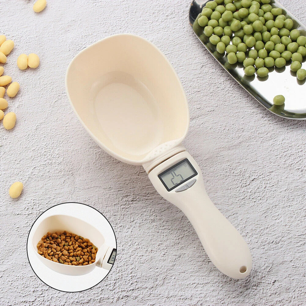 Electronic Pet Food Measuring Scoop with LED Display - Digital Scale for Dog and Cat Food