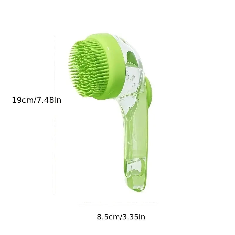 Revolutionary 2-in-1 Pet Bath Brush & Shampoo Dispenser with Silicone Massage Scrubber