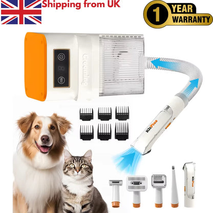 Ultimate Professional Dog Grooming Kit - Rechargeable Hair Trimmer & Advanced Vacuum System with 12000Pa Suction, 5 Modes, 2L Capacity & 11 Essential Tools