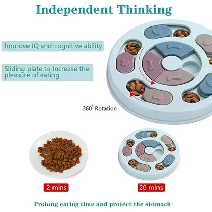 Interactive Pet Toys for Cats and Dogs - Fun Feeding Plates & Slow Food Bowls for Brain Training and Boredom Relief