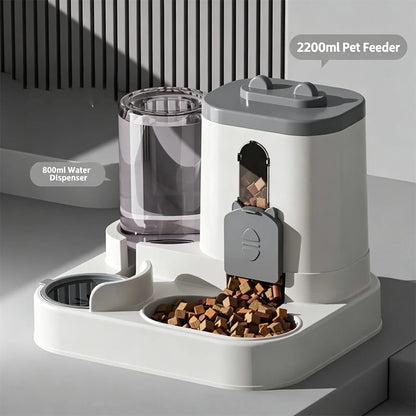 Ultimate 2-In-1 Automatic Pet Feeder & Water Dispenser - Self-Filling Food Bowl & Water Station for Cats and Dogs, No Electricity Required, Large Capacity Auto Refill System