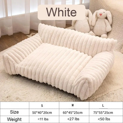 Luxurious Plush Fleece Pet Sofa Bed - 4 Stylish Designs, Ultra-Soft Comfort, Thick Cushions, Washable Cover, Perfect for Indoor & Outdoor Relaxation