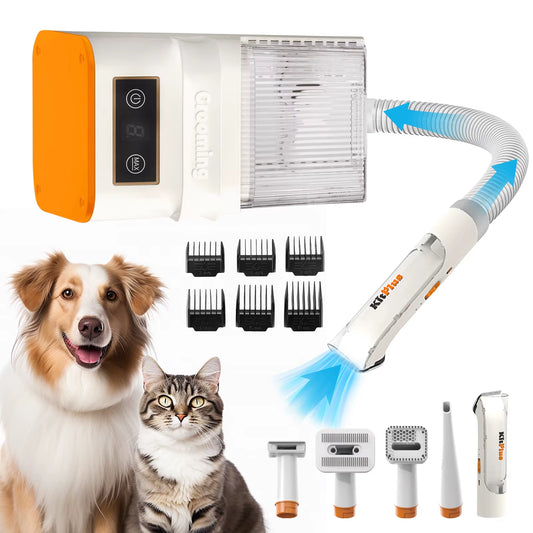 Ultimate Professional Dog Grooming Kit - Rechargeable Hair Trimmer & Advanced Vacuum System with 12000Pa Suction, 5 Modes, 2L Capacity & 11 Essential Tools