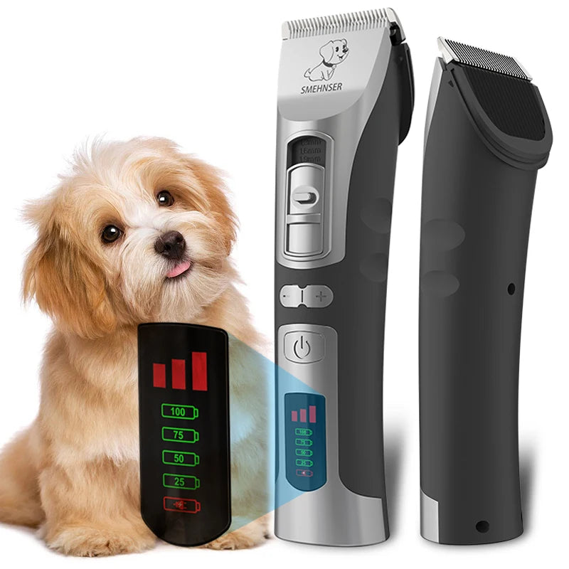 Professional High-Power Smart Dog Grooming Clippers with Rechargeable Detachable Blade