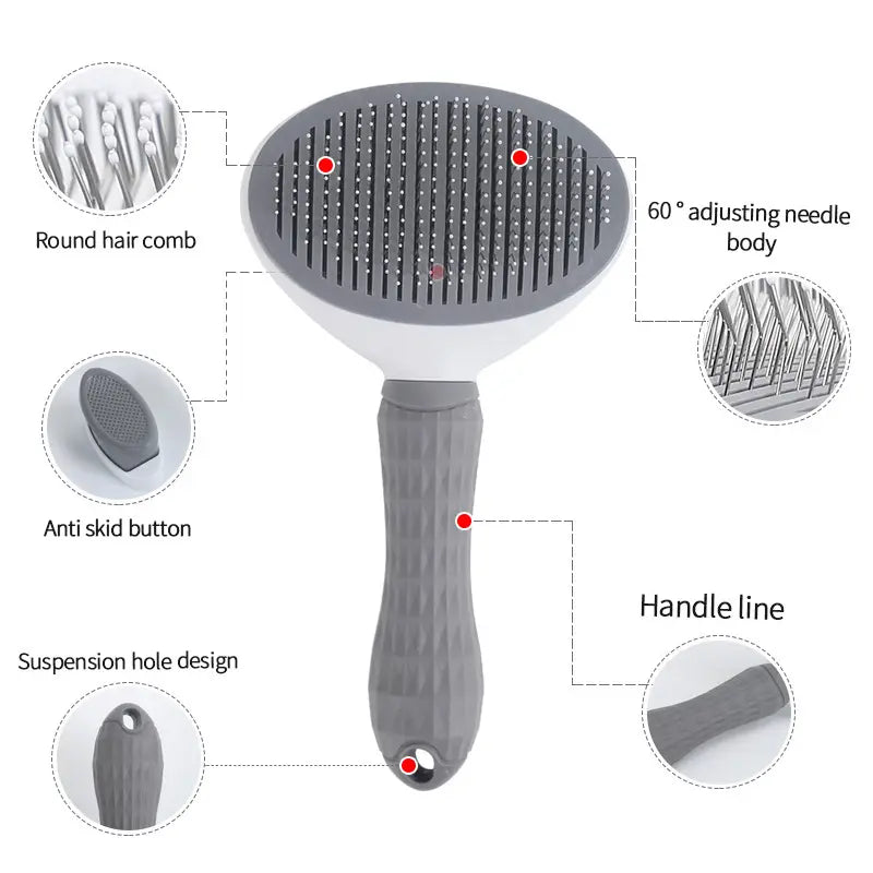 Ultimate 4PCS Pet Grooming Kit - Self-Cleaning Slicker Brush, Dual-Sided Dematting Comb, Tear Stain Comb & Fur Removal Tool for Dogs & Cats - Keep Your Home Fur-Free!