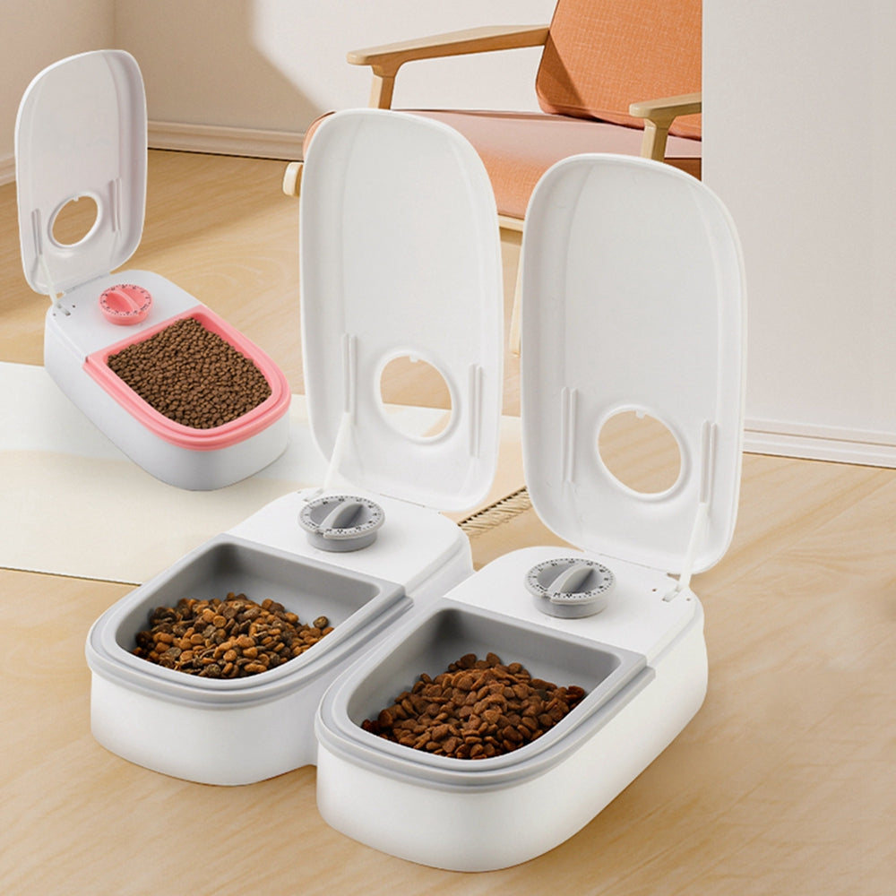 Automatic Pet Feeder - Smart Food Dispenser for Cats and Dogs with Timer and Stainless Steel Bowl
