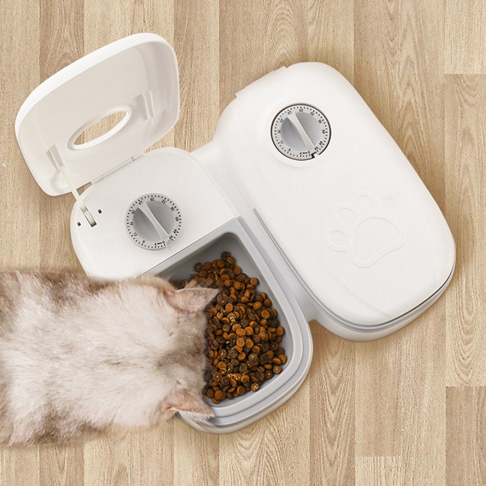 Automatic Pet Feeder - Smart Food Dispenser for Cats and Dogs with Timer and Stainless Steel Bowl