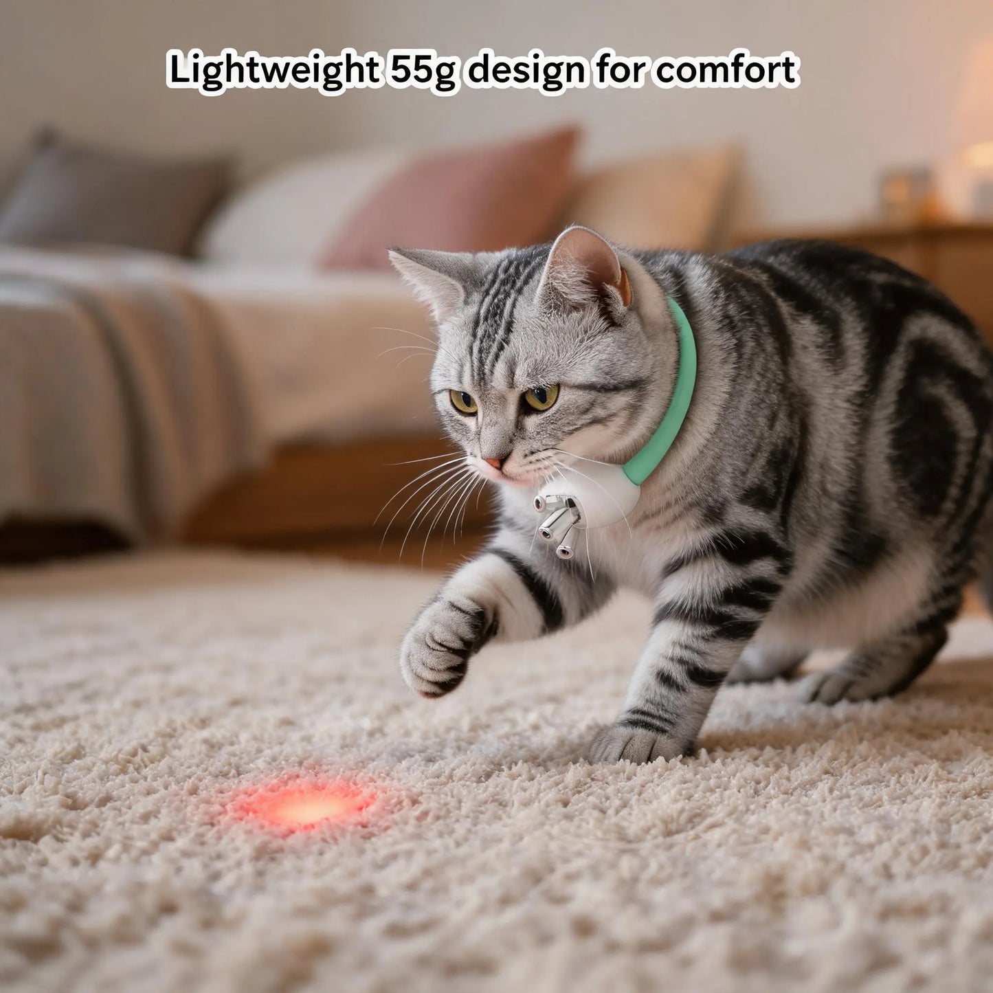 Smart Laser Cat Collar - Automatic Interactive Toy for Indoor Kittens, USB Rechargeable & Adjustable 45° Laser for Endless Fun and Exercise