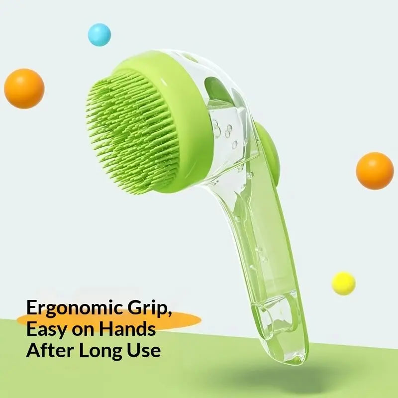 Revolutionary 2-in-1 Pet Bath Brush & Shampoo Dispenser with Silicone Massage Scrubber