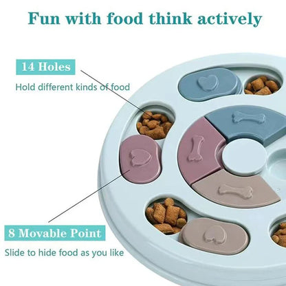Interactive Pet Toys for Cats and Dogs - Fun Feeding Plates & Slow Food Bowls for Brain Training and Boredom Relief
