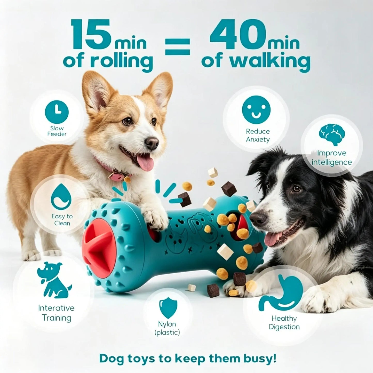 WXAT Interactive Treat Dispensing Dog Puzzle Toy - Mentally Stimulating Enrichment for Dogs and Cats, Perfect Gift for Puppies!