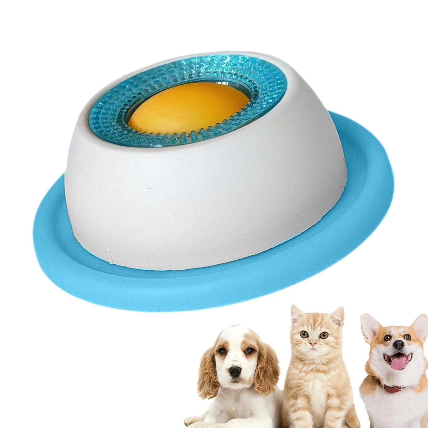 Calming Lick Bowl for Pets - Non-Slip Slow Feeder with Rotating Lick Ball for Stress Relief & Engagement - Ideal for Dogs & Cats