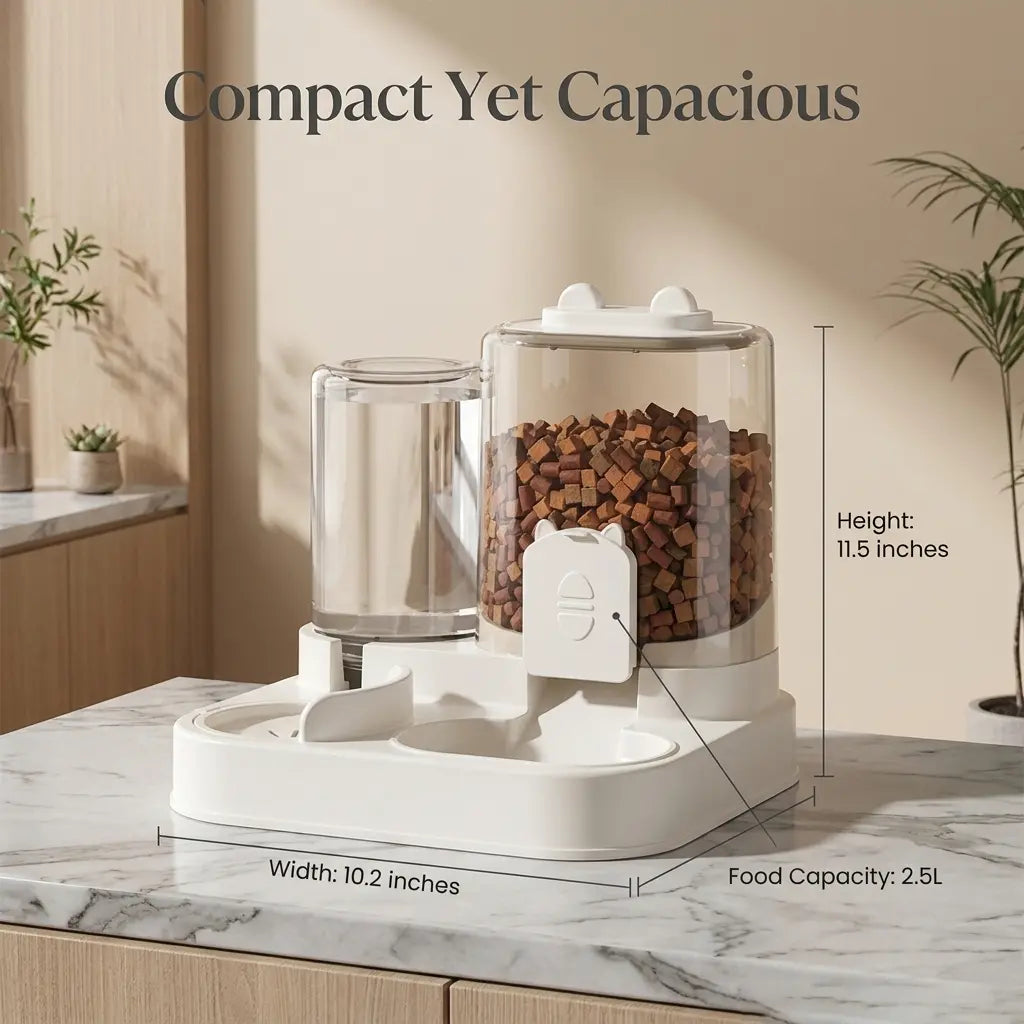 Ultimate 2-In-1 Automatic Pet Feeder & Water Dispenser - Self-Filling Food Bowl & Water Station for Cats and Dogs, No Electricity Required, Large Capacity Auto Refill System