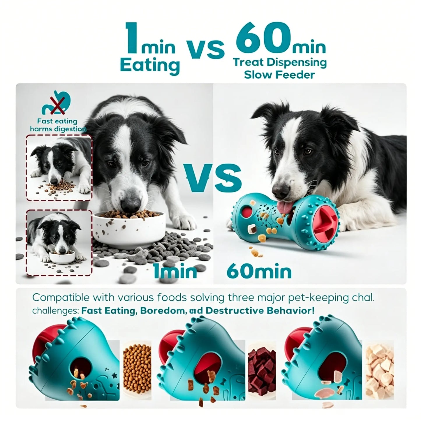 WXAT Interactive Treat Dispensing Dog Puzzle Toy - Mentally Stimulating Enrichment for Dogs and Cats, Perfect Gift for Puppies!