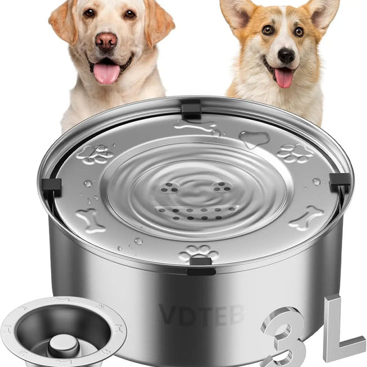 Smart Slow-Sip Pet Water Bowl - No Spill, No Bloating, Large Capacity for Messy Drinkers