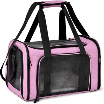 Ultimate Portable Pet Carrier Bag for Large Cats & Small Dogs - Airline-Approved, Breathable Mesh, Foldable Design for Travel & Outdoor Adventures