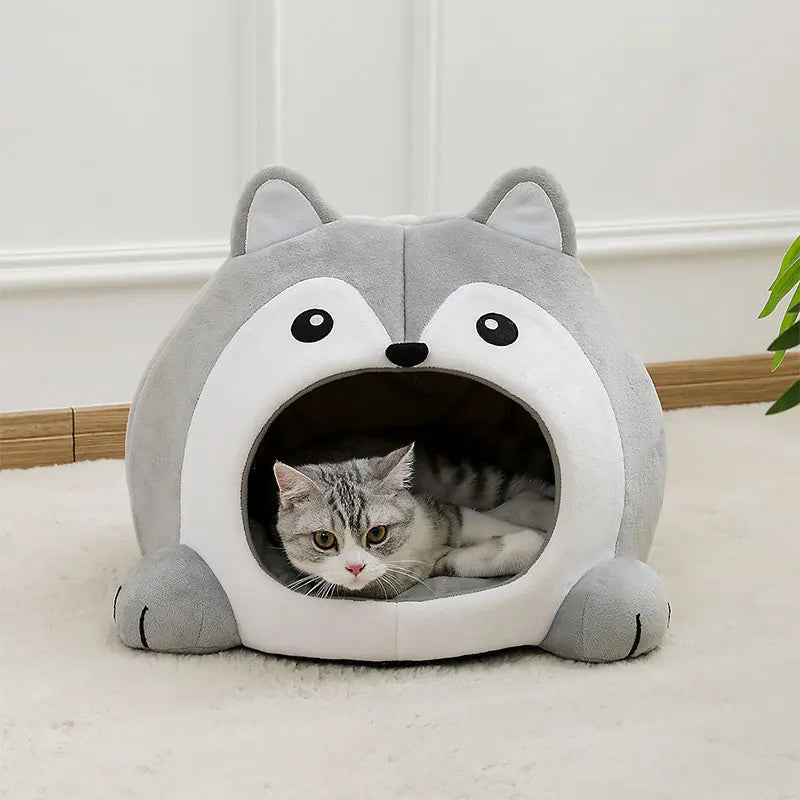 Ultra Cozy Cat Bed & Dog Lounger - Soft Cushion Tent for Kittens and Puppies