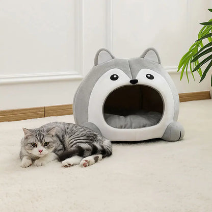 Ultra Cozy Cat Bed & Dog Lounger - Soft Cushion Tent for Kittens and Puppies